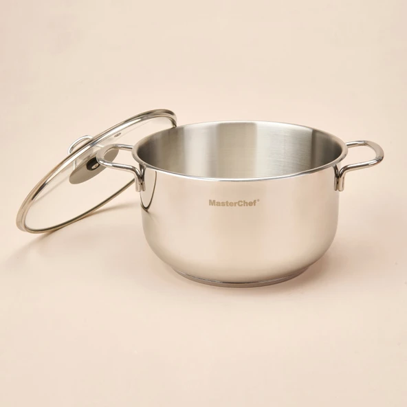 Paslanmaz Çelik Tencere - Gri - 24 cm - Resim 3