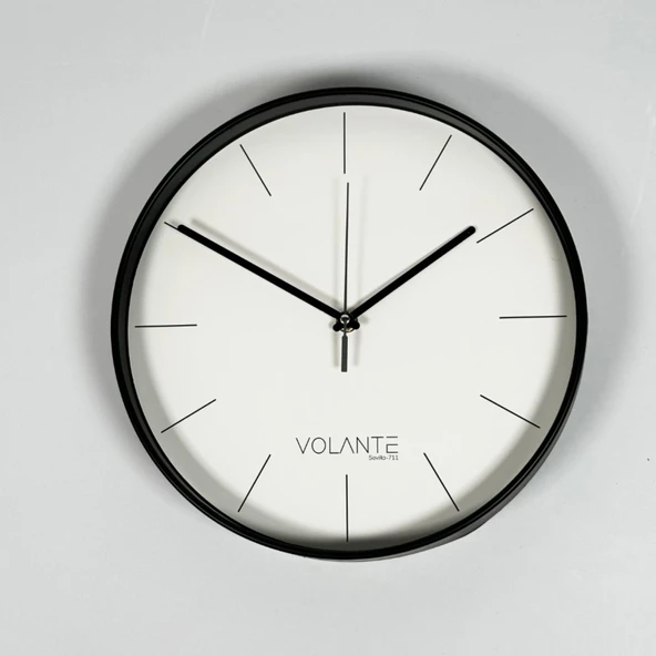 Lofty Duvar Saati - Siyah / Beyaz - 30 cm - Resim 3