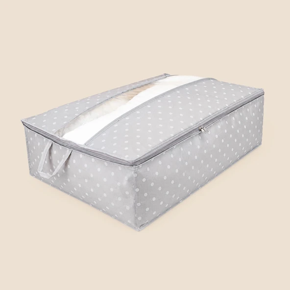 Living Mega Boy Baza Altı Şeffaf Detaylı Hurç - Gri - 74x46x22 cm ürün görseli 1