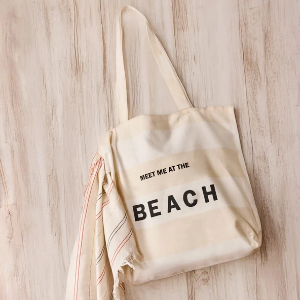 Soft Beach Çanta - Ekru - 50x45 cm ürün görseli 1