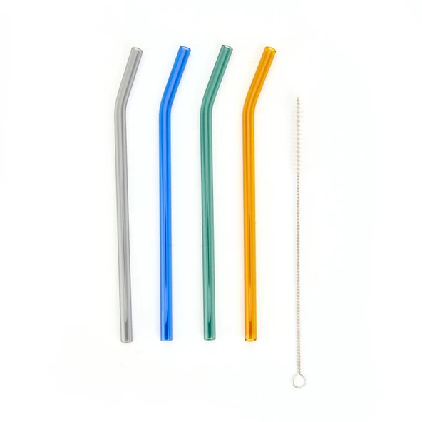 4'lü Cam Pipet - Renkli - 20 cm - Resim 2