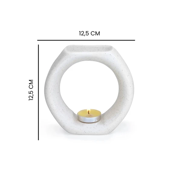 Deco Aisa Seramik Buhurdanlık - Krem - 12.5 cm - Resim 3