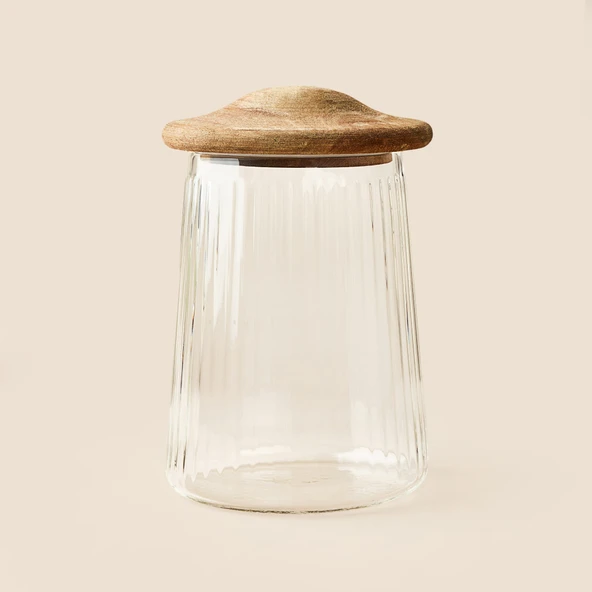 Mia Mushroom Cam Kavanoz - Şeffaf - 950 ml ürün görseli 1