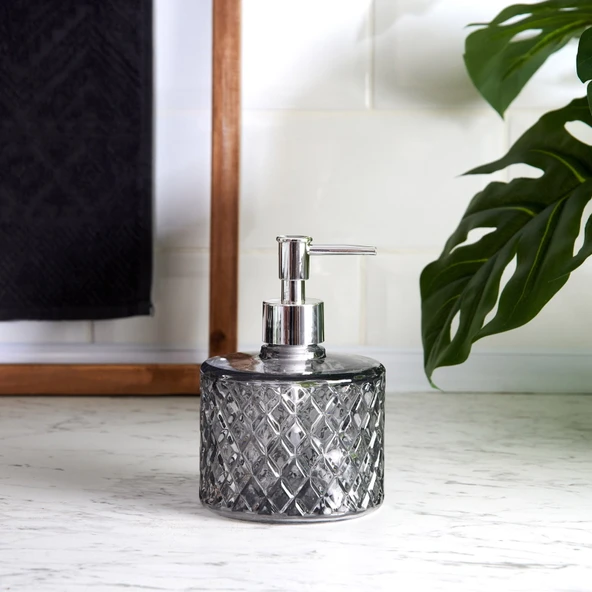 Design Kristal Cam Sıvı Sabunluk - Füme ürün görseli 1