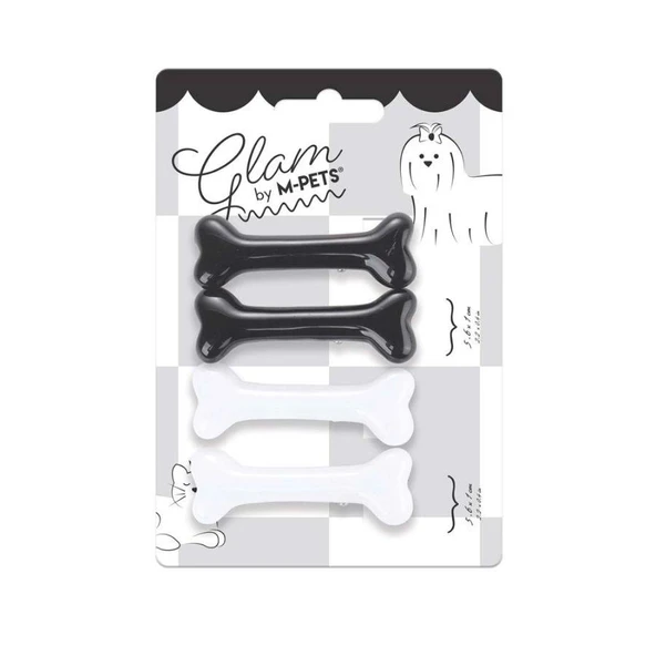 M-PETS GLAM KÖPEKLER İÇİN AKSESUAR TOKA BLACK/WHİTE ürün görseli 1