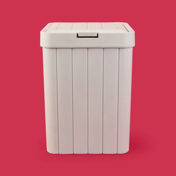Çöp Kovası - Bej - 28 cm - Resim 2