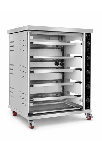 Vosco 5 Şişli Elektrikli Piliç Çevirme Fırını - 20 Tavuk Kapasiteli Profesyonel Rotisserie Fırın ürün görseli 1