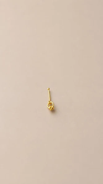 925 Ayar Gümüş Unisex Burun Hızması Gold Renk Minimal Piercing Nose Stud Kadın Erkek ürün görseli 1