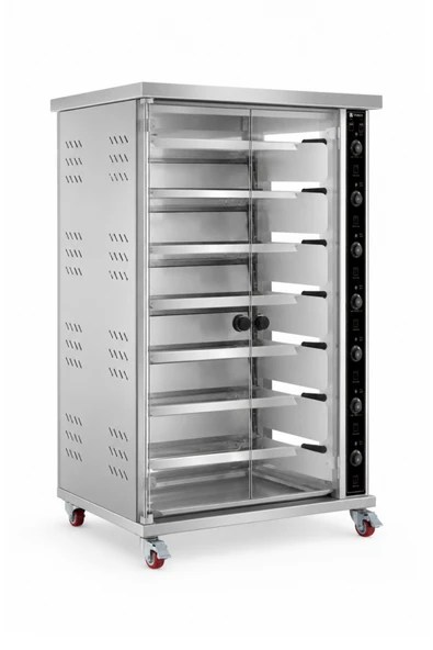 Vosco 7 Şişli Elektrikli Piliç Çevirme Fırını - 35 Tavuk Kapasiteli Profesyonel Rotisserie Fırın ürün görseli 1