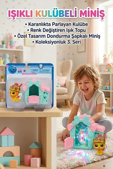 4 Parça Pet Shop Minişler Sevimli Klübeli Işıklı Toplu Prens Aslan Kostümlü Figür Oyuncak ürün görseli 1