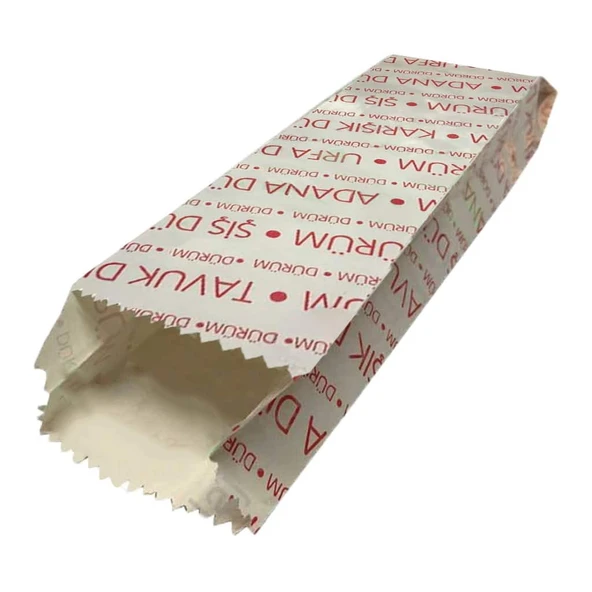 ŞeyliŞeyler - Dürüm Kese Kağıdı 1 kg Altı Kapaklı Baskılı Paket Servis Ambalaj Kağıdı ürün görseli 1
