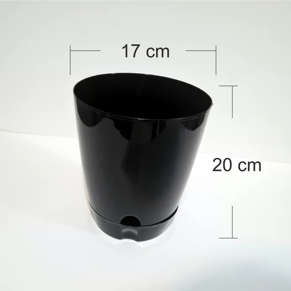 Plastik Tabaklı 20 cm Saksı - Resim 3