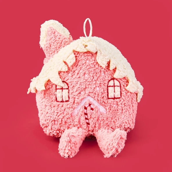 Soft Sevimli Ev Figürlü Yastık - Pembe - 19x22 cm - Resim 3