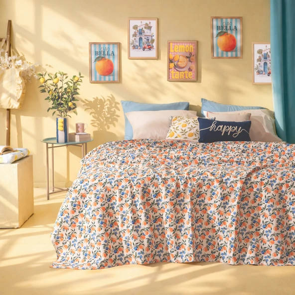 Soft Capri Tek Kişilik Pike - Renkli - 160x220 cm ürün görseli 1