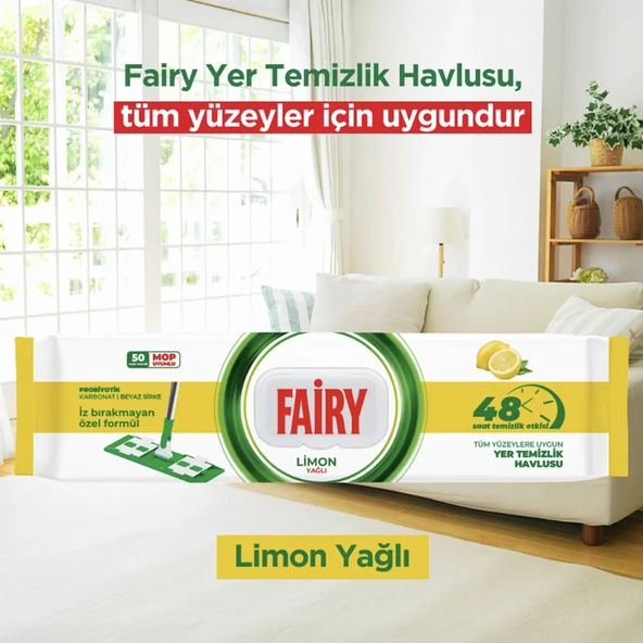 50'li Mop Uyumlu Yer Temizlik Havlusu - Limon Yağı ürün görseli 1