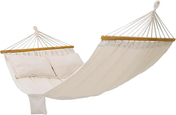 Songmics GDC22M hamak, dış mekan çok kişilik, çubuk hamak, 200 x 150 cm, TÜV Rheinland, 300 kg, bej Outlet ürün görseli 1
