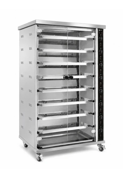 Vosco 8 Şişli Elektrikli Piliç Çevirme Fırını - 40 Tavuk Kapasiteli Profesyonel Rotisserie Fırın ürün görseli 1