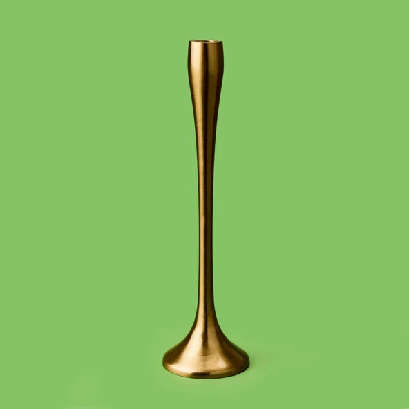 Golden Star Şamdan - Sarı - 31 cm - Resim 2