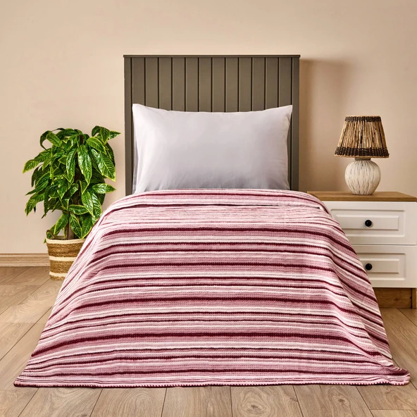 Soft Roselle Tek Kişilik Battaniye - Pembe - 150x200 cm ürün görseli 1