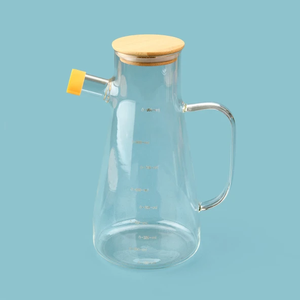 Borosilikat Cam Yağlık Sosluk - Şeffaf / Açık Kahverengi - 900 ml ürün görseli 1