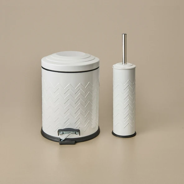 Bath Desenli 2'li Banyo Seti - Beyaz - Resim 2