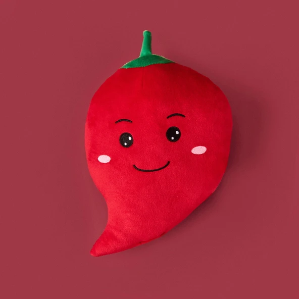Soft Biber Figürlü Yastık - Kırmızı - 25 cm - Resim 2