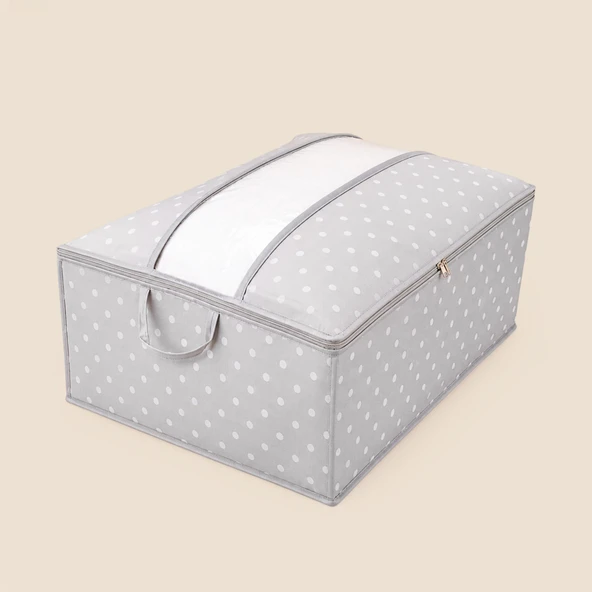 Living Büyük Boy Baza Altı Şeffaf Detaylı Hurç - Gri - 62x46x22 cm ürün görseli 1