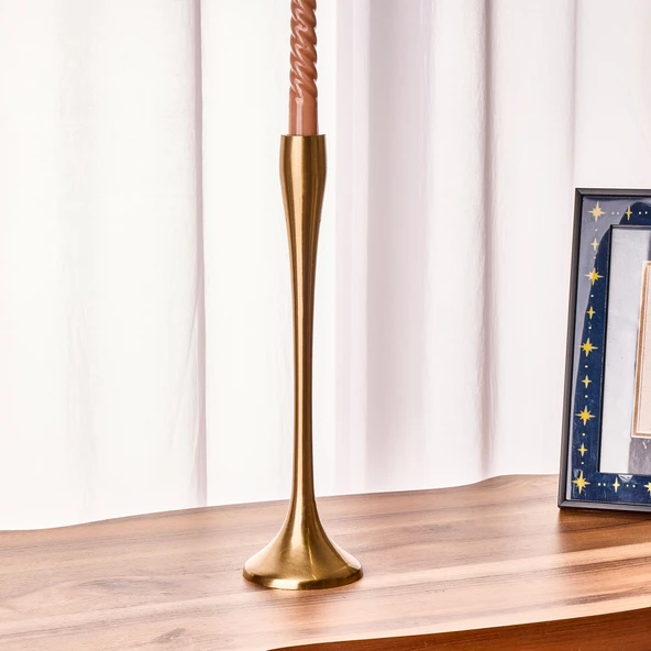 Golden Star Şamdan - Sarı - 31 cm ürün görseli 1