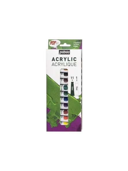 PEBEO POP ART AKRİLİK SET 11 TÜP 10ml+1 TÜP 15ml ürün görseli 1