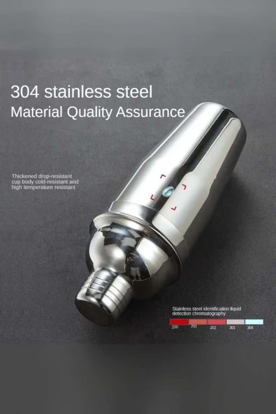 Vosco Kokteyl Shaker 750ml Paslanmaz Çelik - Resim 6