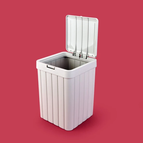 Çöp Kovası - Bej - 28 cm - Resim 3