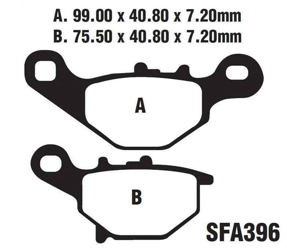 Ön Fren Disk Balatası Sfa396 Suzuki An 125(1995-2000) - Address 110(2015-2016) ürün görseli 1