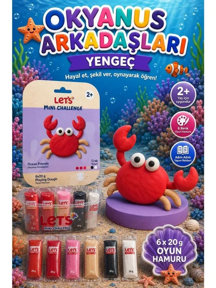 LETS OYUN HAMURU OCEAN ARKADASLARI YENGEC6x20g1035 ürün görseli 1