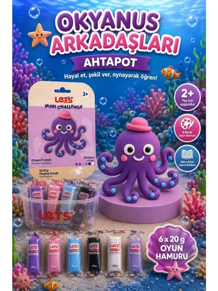 LETS OYUN HAMURU OCEAN ARKADASLARI AHTAPO6x20g1036 ürün görseli 1