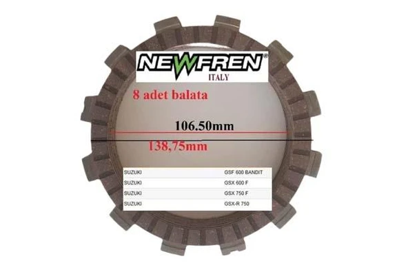 Suzukı Suzuki Gsf 600 Bandıt Debriyaj Balatası ürün görseli 1
