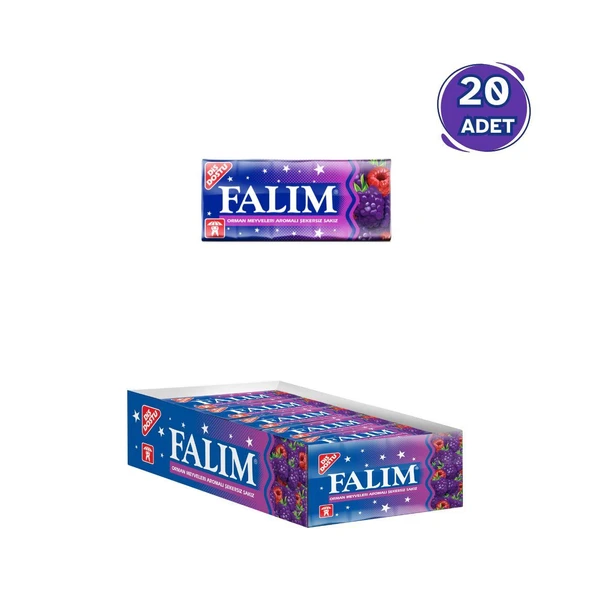 Falım Orman Meyveleri Aromalı Sakız 7 gr - 20 Adet ürün görseli 1
