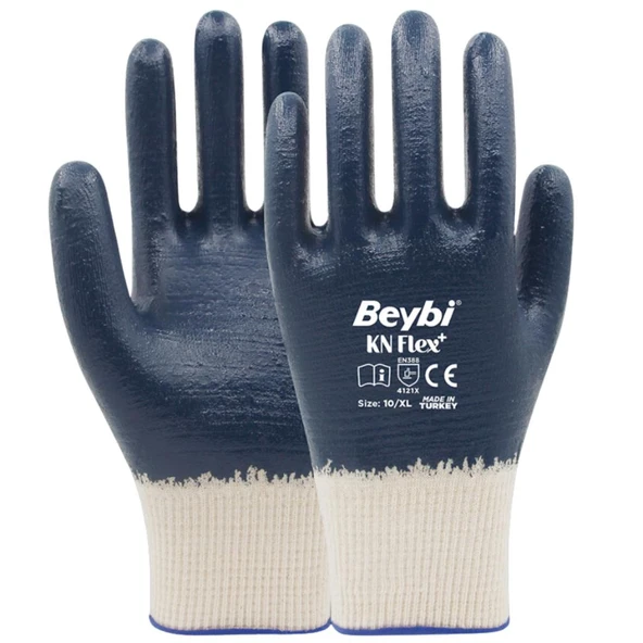 Beybi KN Flex Plus Nitril Mavi Eldiven 10 No ürün görseli 1