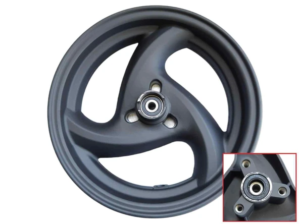 Scooter 50 Ön Jant 2.50-10 Siyah (Mil Çapı 10 Mm) ürün görseli 1