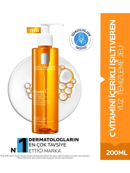 La Roche Posay C Vitamini İçerikli Işıltı Veren Yüz Temizleme Jeli 200 ml ürün görseli 1