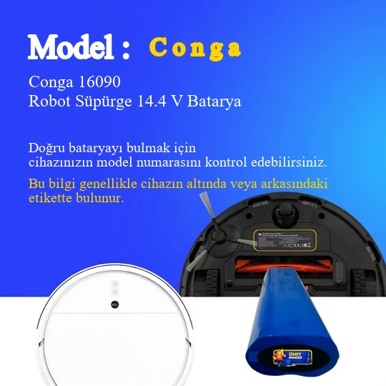 Conga 16090 Robot Süpürge 2600 mAh Batarya - Resim 2