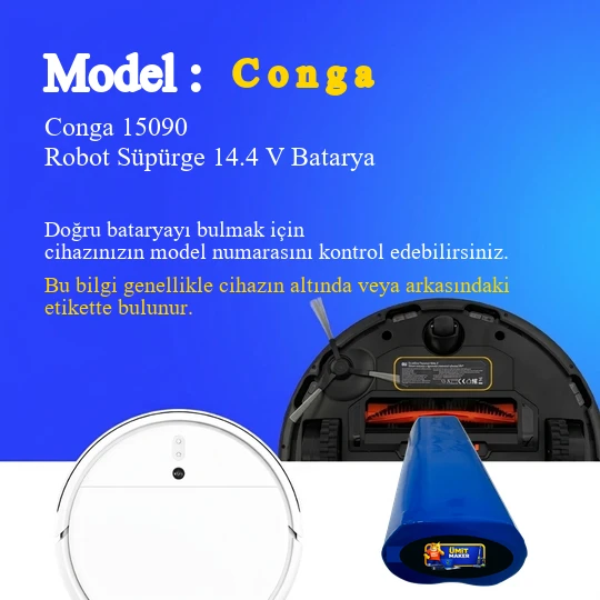 Conga 15090 Robot Süpürge 3200 mAh Batarya - Resim 2