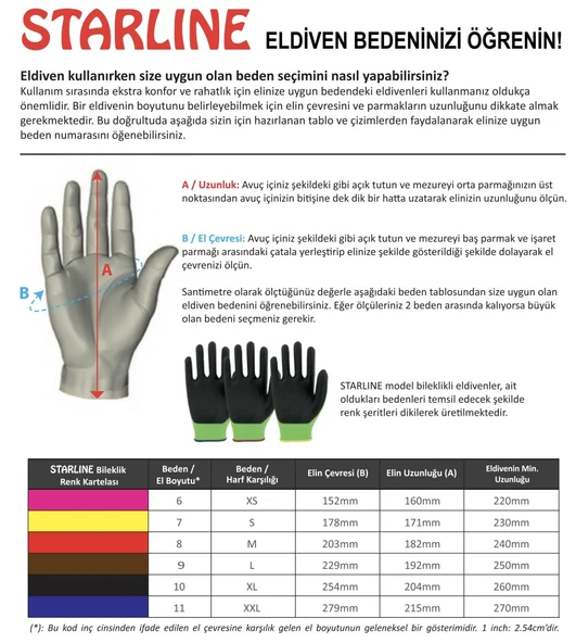 5 Çift Deri Eldiven  Starline E-1203 3123X No:10 Xl - Resim 9