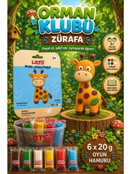 LETS OYUN HAMURU ORMAN KULUBU ZURAFA 6x20g 1039 ürün görseli 1