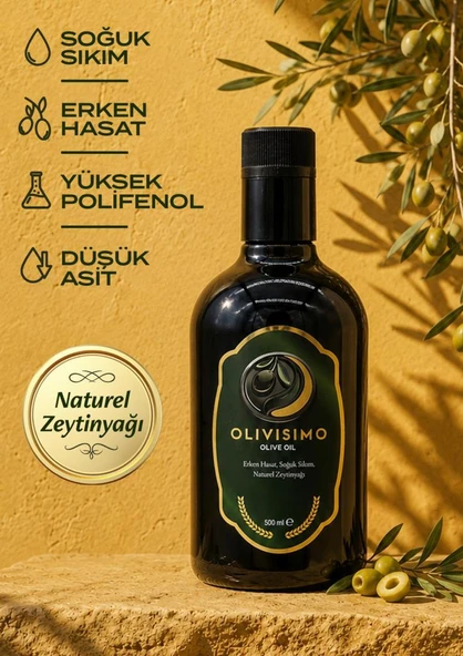 Olivisimo Erken Hasat Soğuk Sıkım Natürel Sızma Zeytinyağı 500 Ml ürün görseli 1