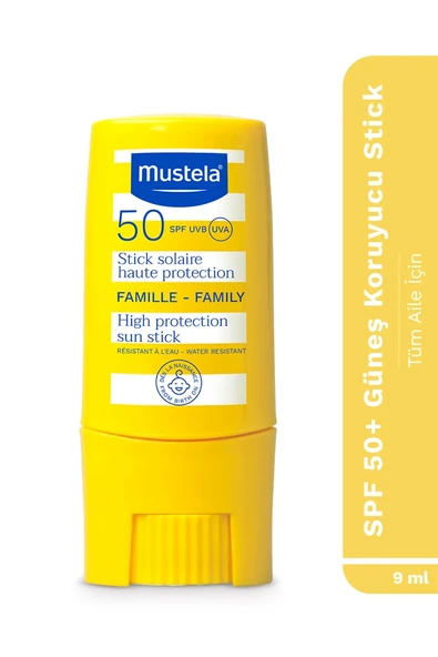 Mustela SPF50+ Çok Yüksek Koruma Faktörlü Güneş Stick 9 ml ürün görseli 1