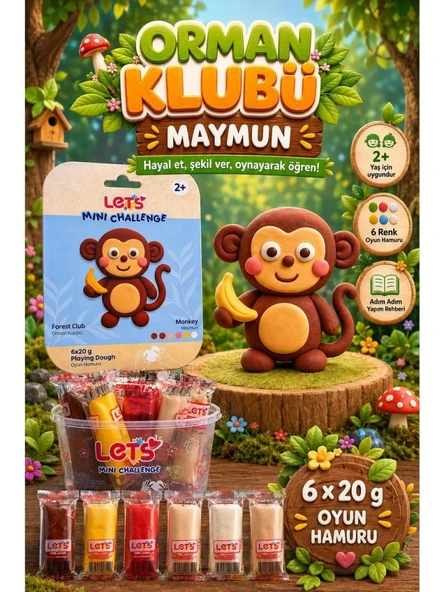 LETS OYUN HAMURU ORMAN KULUBU MAYMUN 6x20g 1040 ürün görseli 1