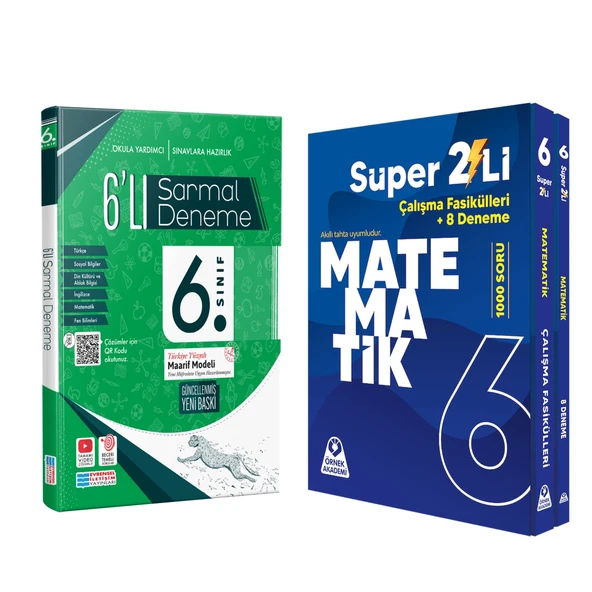 Örnek Akademi 6. Sınıf Süper İkili Matematik ve Evrensel İletişim 6 lı Sarmal Deneme Seti 2 Kitap ürün görseli 1