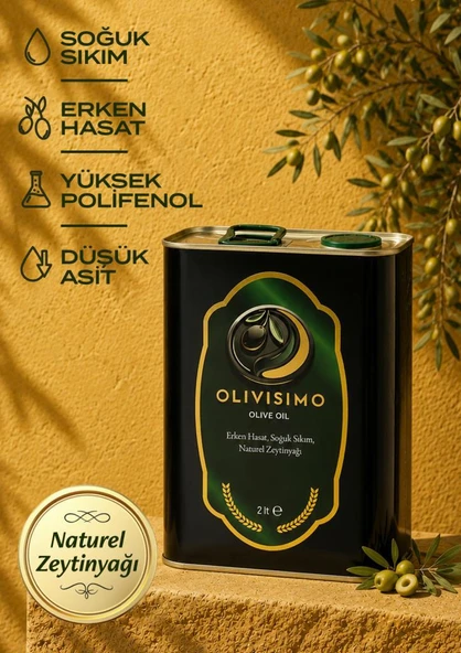 Olivisimo Erken Hasat Soğuk Sıkım Natürel Sızma Zeytinyağı 2 Lt ürün görseli 1