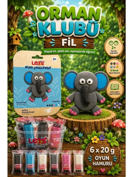 LETS OYUN HAMURU ORMAN KULUBU FIL 6x20g 1038 ürün görseli 1