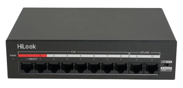 HILOOK NS-0110MP-60 8x10/100 MBPS POE RJ45 PORT 2x10/100 MBPS SWİTCH ürün görseli 1